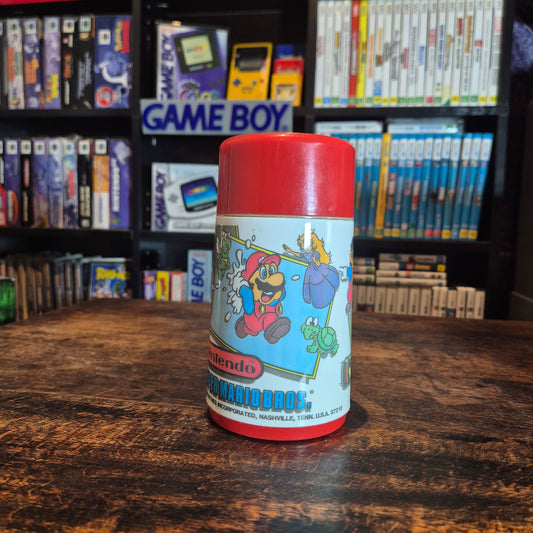 1988 Nintendo Super Mario Bros Red Plastic Lunchbox W/ Thermos (Aladdin)