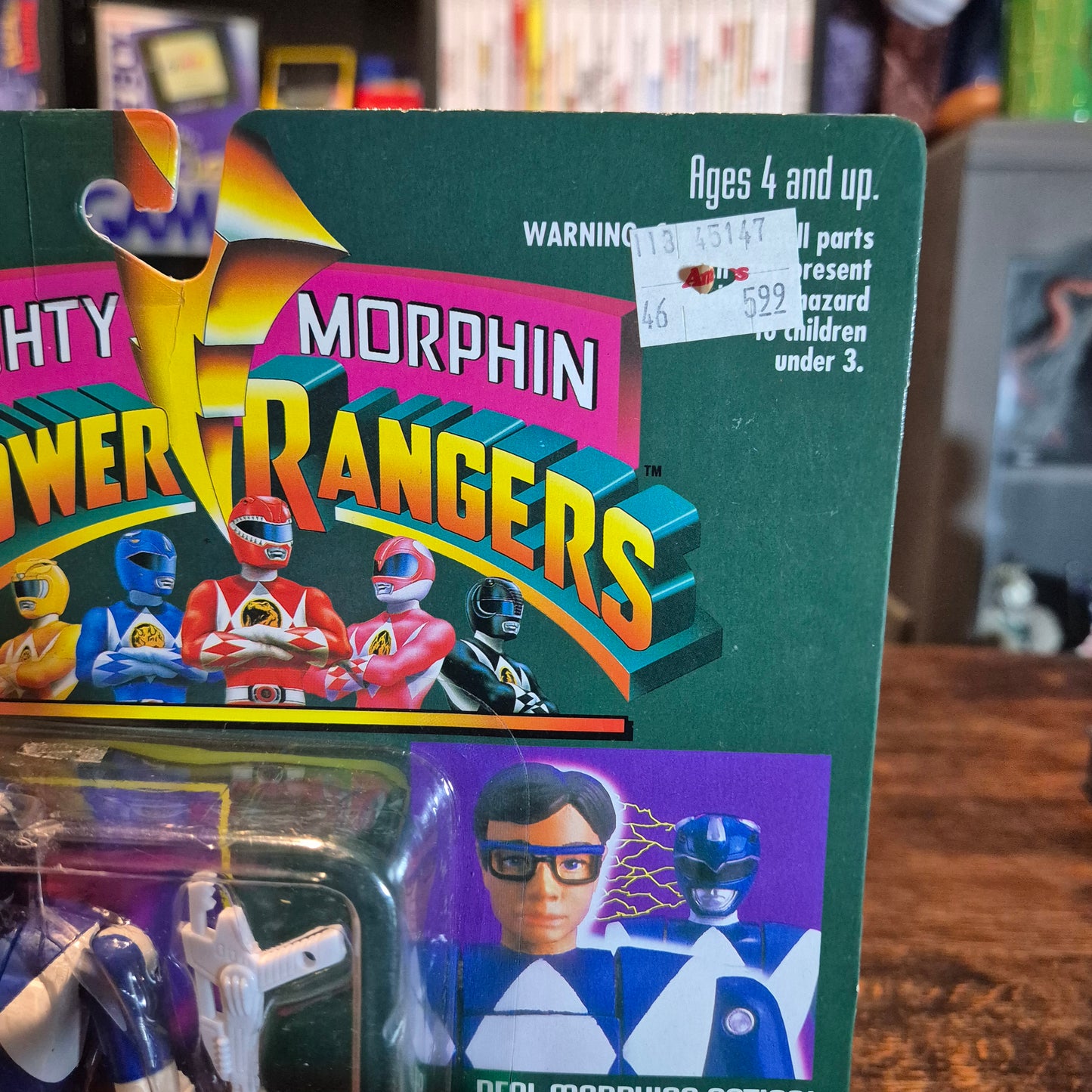 1994 Bandai Power Rangers Auto Morphin Flip Head Blue Ranger Billy Figure - SEALED