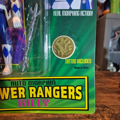 1994 Bandai Power Rangers Auto Morphin Flip Head Blue Ranger Billy Figure - SEALED