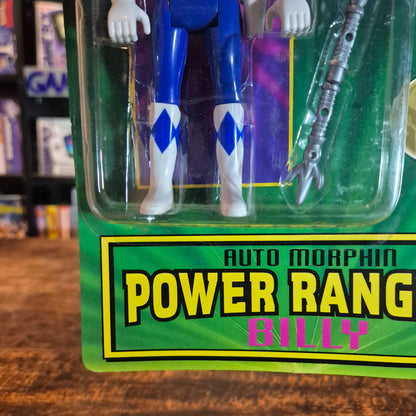 1994 Bandai Power Rangers Auto Morphin Flip Head Blue Ranger Billy Figure - SEALED
