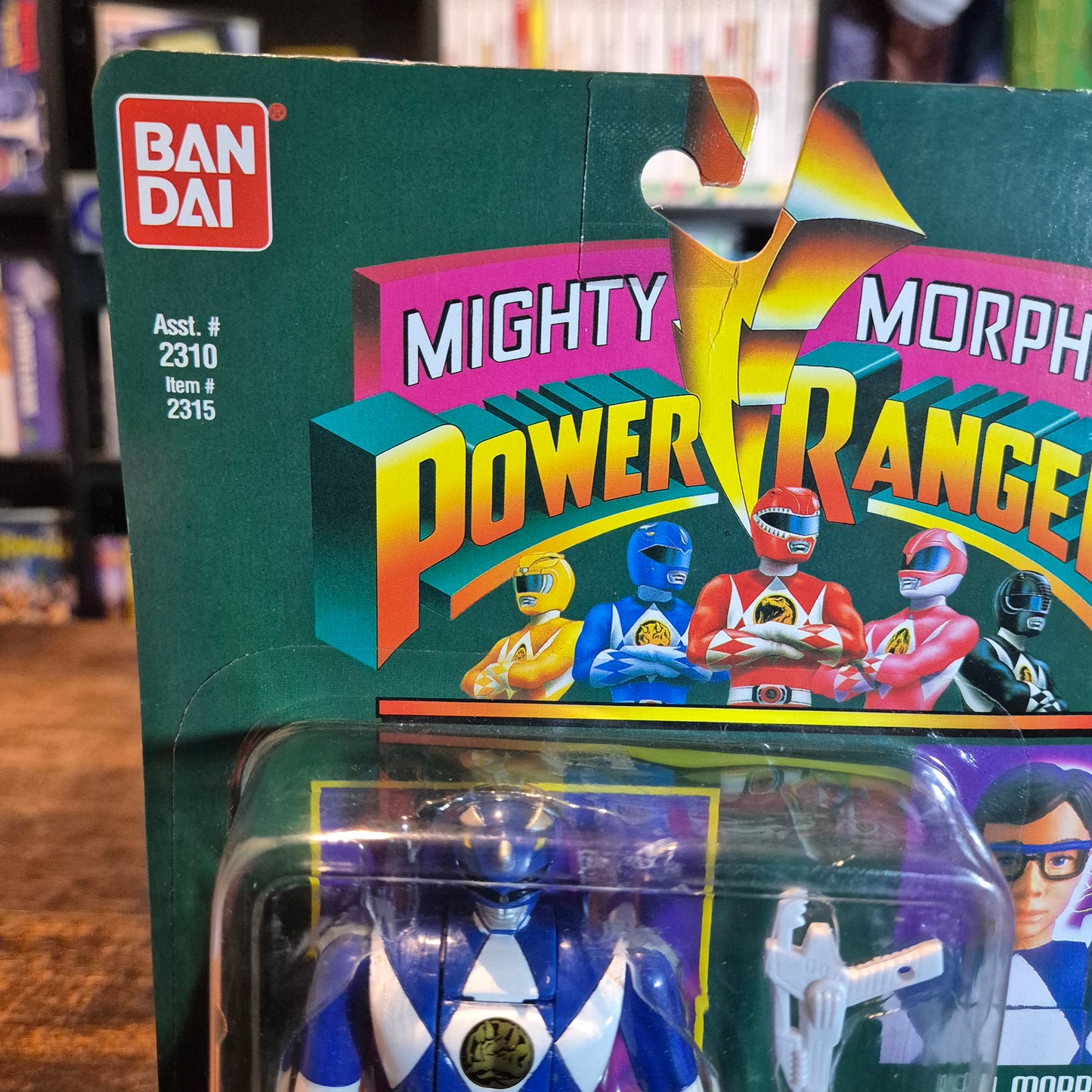 1994 Bandai Power Rangers Auto Morphin Flip Head Blue Ranger Billy Figure - SEALED