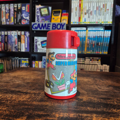 1988 Nintendo Super Mario Bros Red Plastic Lunchbox W/ Thermos (Aladdin)