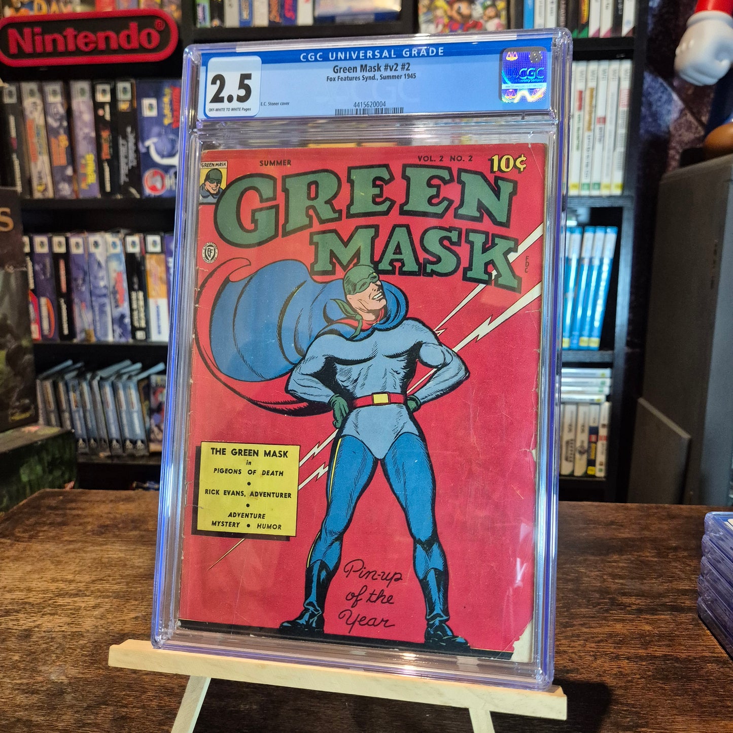 Green Mask Vol 2 #2 1945 CGC 2.5 - Fox Features Synd