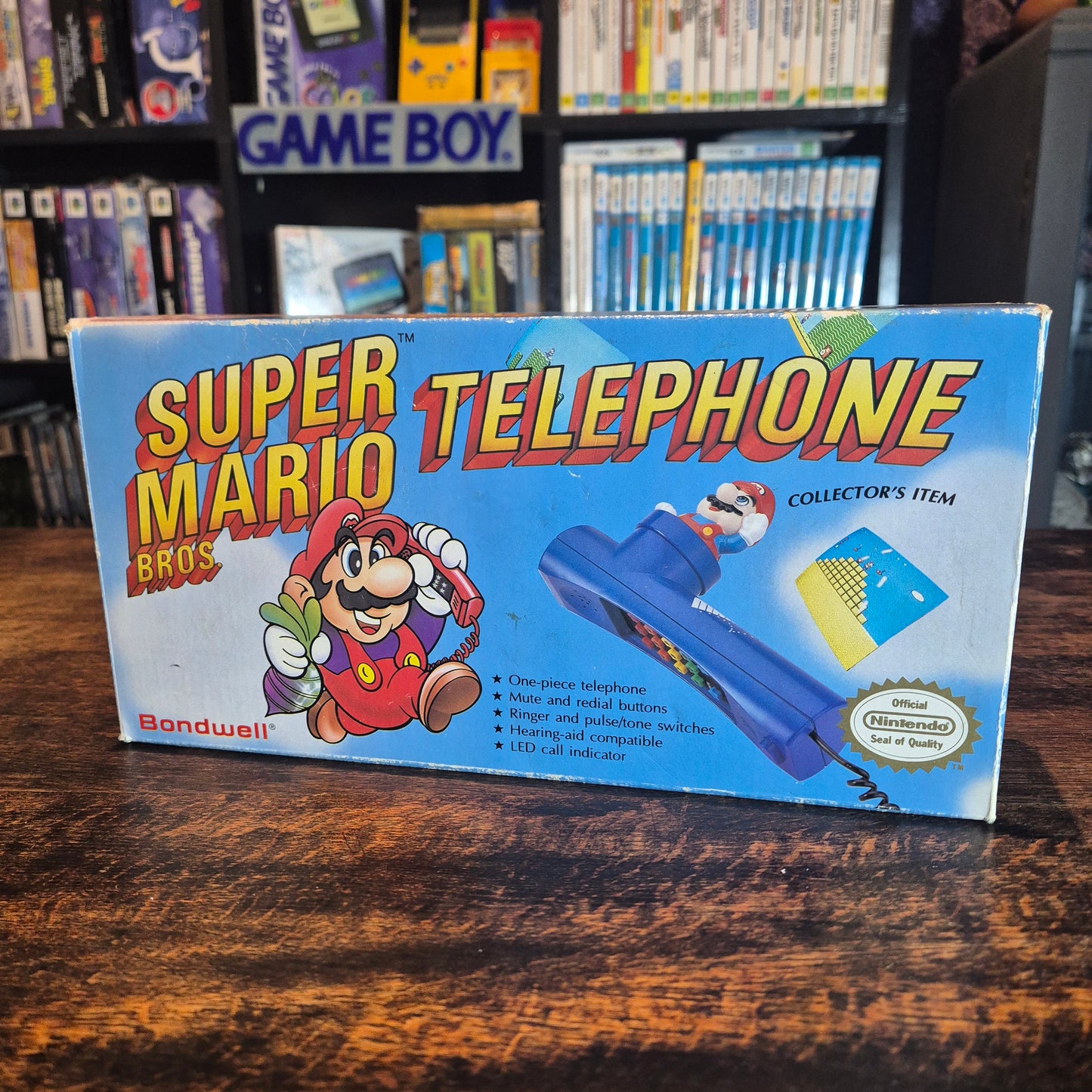 1990 Super Mario Bros Telephone - Blue - Official Nintendo - Boxed