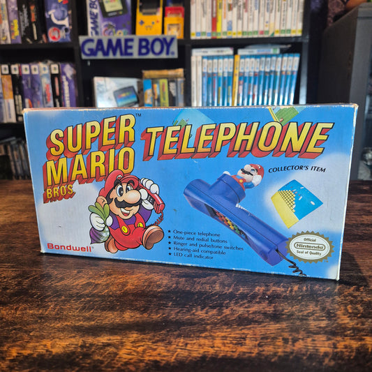 1990 Super Mario Bros Telephone - Blue - Official Nintendo - Boxed
