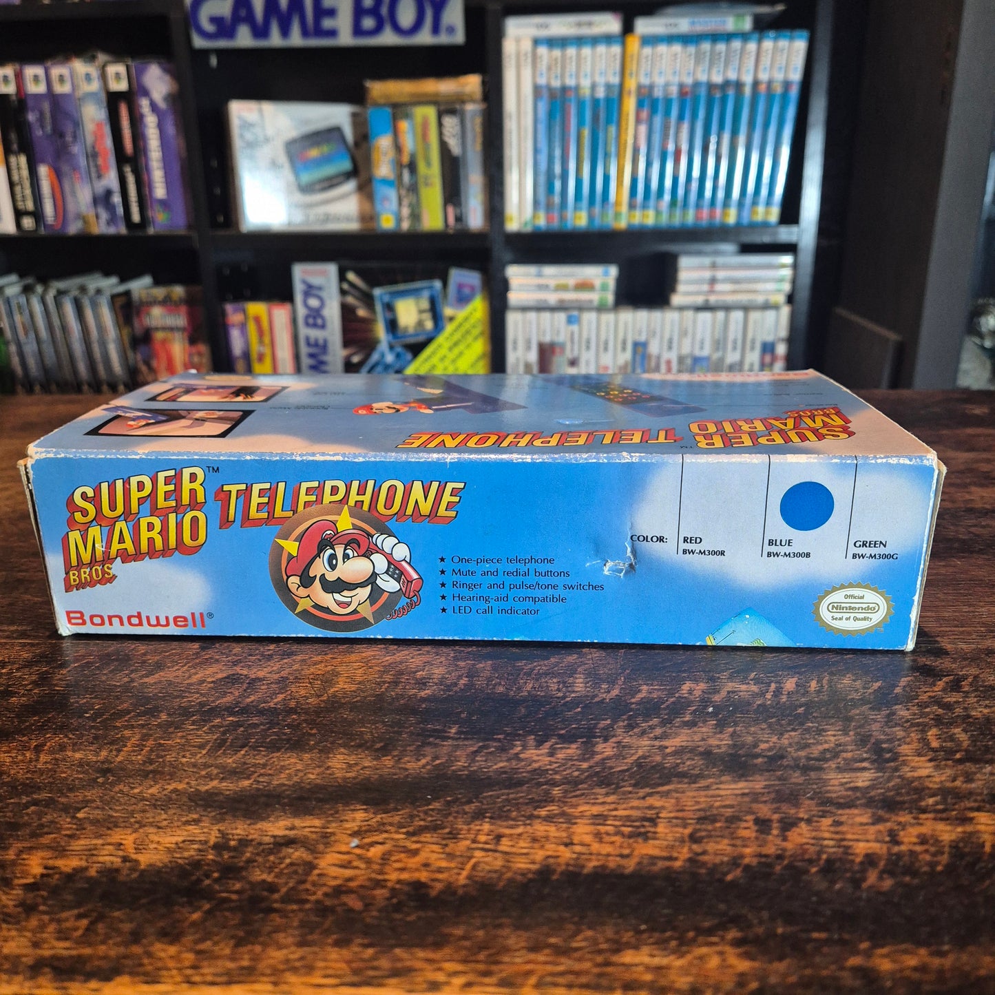 1990 Super Mario Bros Telephone - Blue - Official Nintendo - Boxed