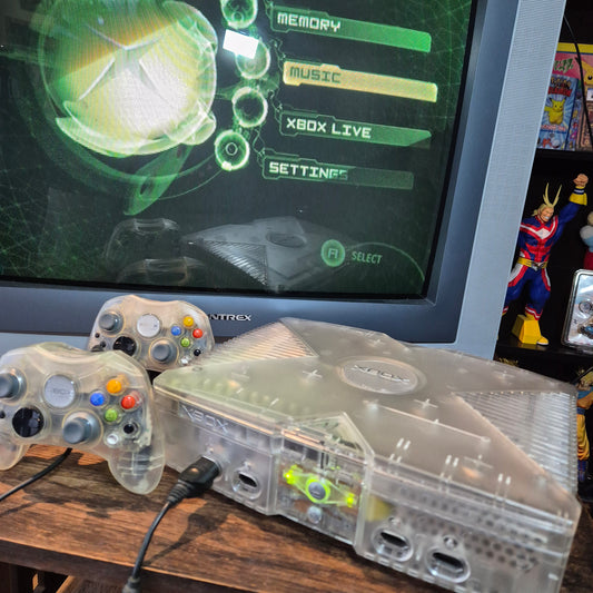 Microsoft Xbox Crystal Limited Edition Console & Controllers - Unmodified - PAL