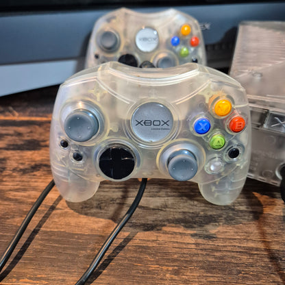 Microsoft Xbox Crystal Limited Edition Console & Controllers - Unmodified - PAL