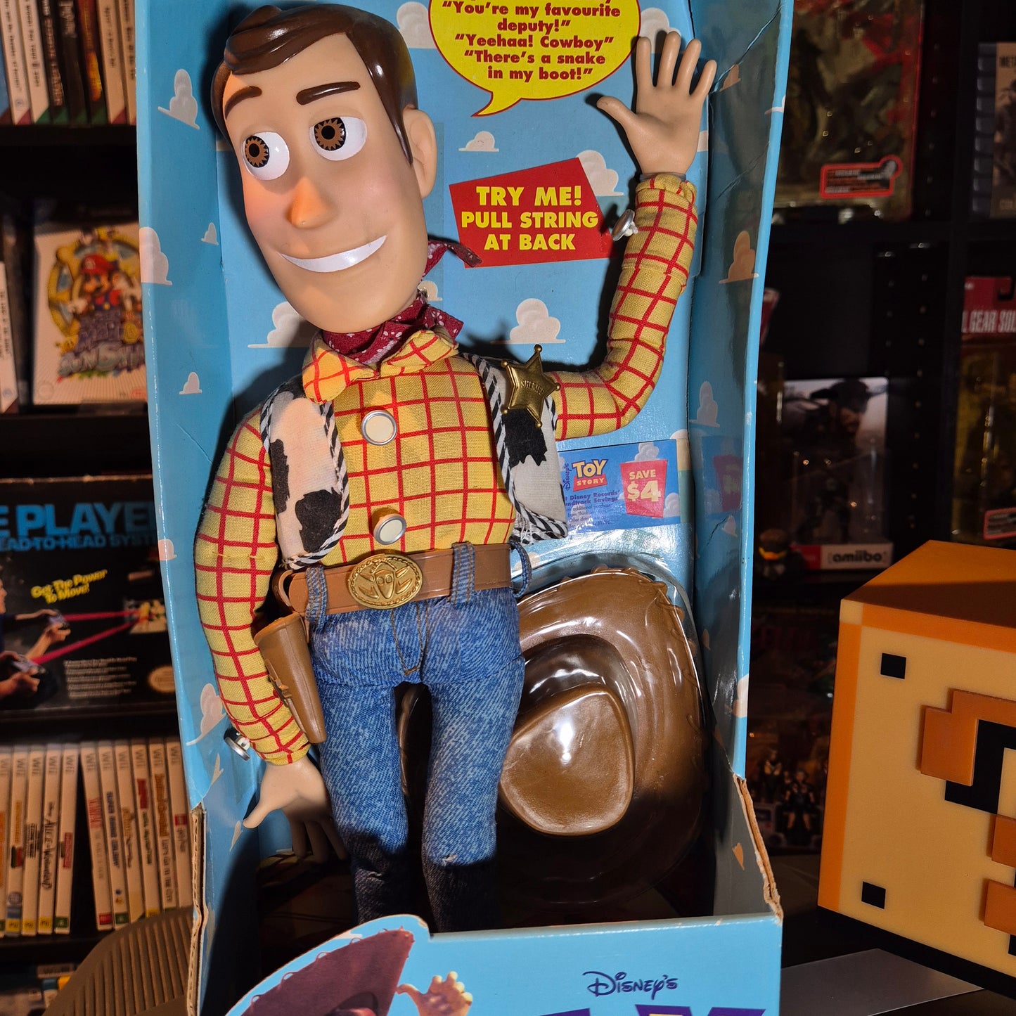 1995 Thinkway Poseable Pull-String Talking Woody - 1st Edition - SEALED